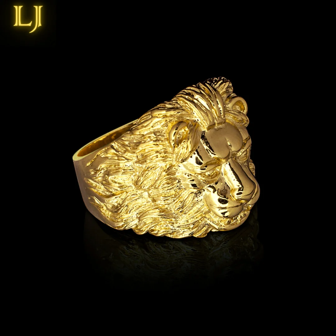 Amazon.com: 14K Gold Lion Head Signet Ring | 18K Gold Wild Animal Beast  Solid Band Ring | 10K Gold Handmade Custom Men Women Gift Jewelry :  Handmade Products