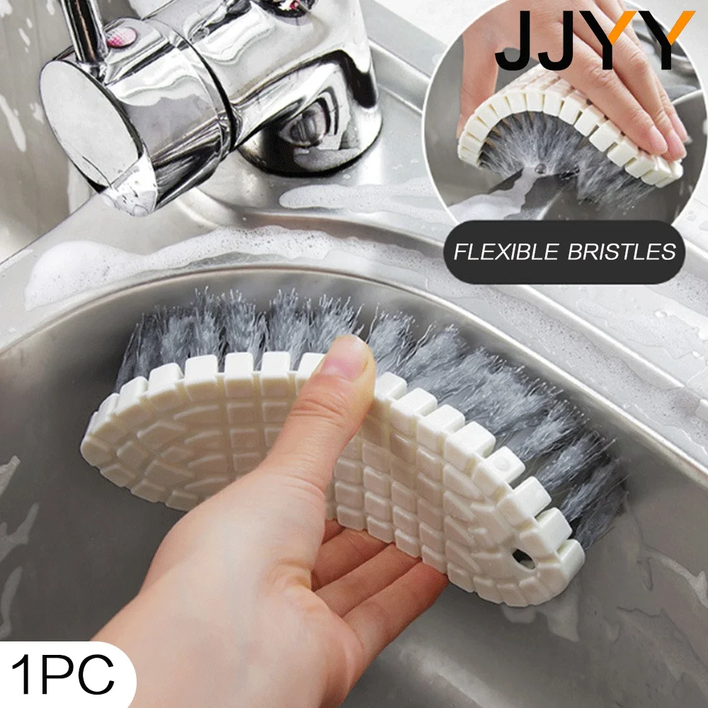 JJYY 구부릴 수 있는 플라스틱 청소 브러시, 가정용 주방 화장실 청소 코너 브러시, 플라스틱 작은 브러시