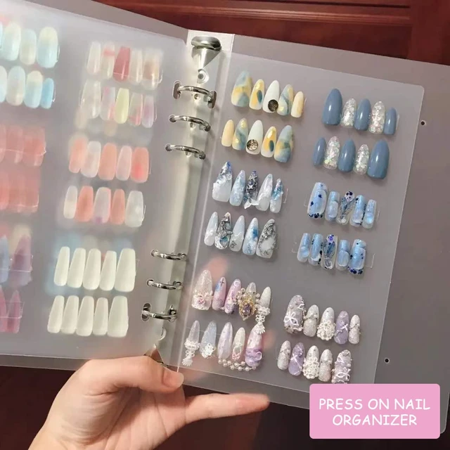 Press on Nail Storage Box Organize Fake Nail Set Acrylic Box Glue on Nails  Box False Nails Storage Box 