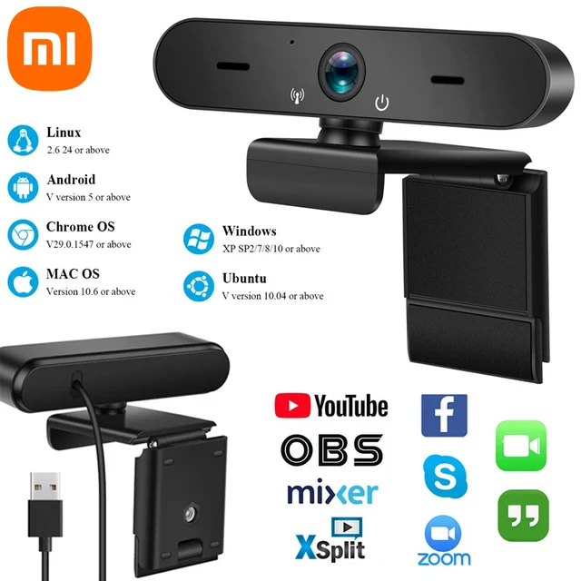Xiaomi Computer Camera 4K HD Webcam Built-in Omni-directional Pickup Live Webcam for Online Classes Laptop Video Shooting Camera 1