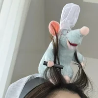 Ratatouille bandeau nouveau dessin animé en peluche poupée bandeau français à large bord épingle à cheveux Photo coiffure créativité fille cadeau 4