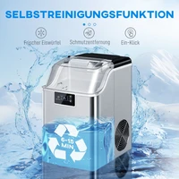 Machine à glaçons 20 kg/24h, compacte, avec réservoir d'eau de 2,1 L, minuterie et nettoyage automatique, silencieuse 46 dB, pour fêtes, maison mobile, bar, en acier inoxydable, argent, 33,5x24x39 cm 4