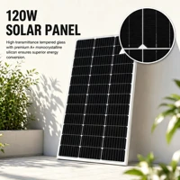 Panneau solaire en verre trempé de 120 watts avec cellule solaire monocristalline, panneaux photovoltaïques 18 V, étanche, durable, efficace pour chargeur de batterie 12 V/24 V, camping-car, balcon, camping. 6