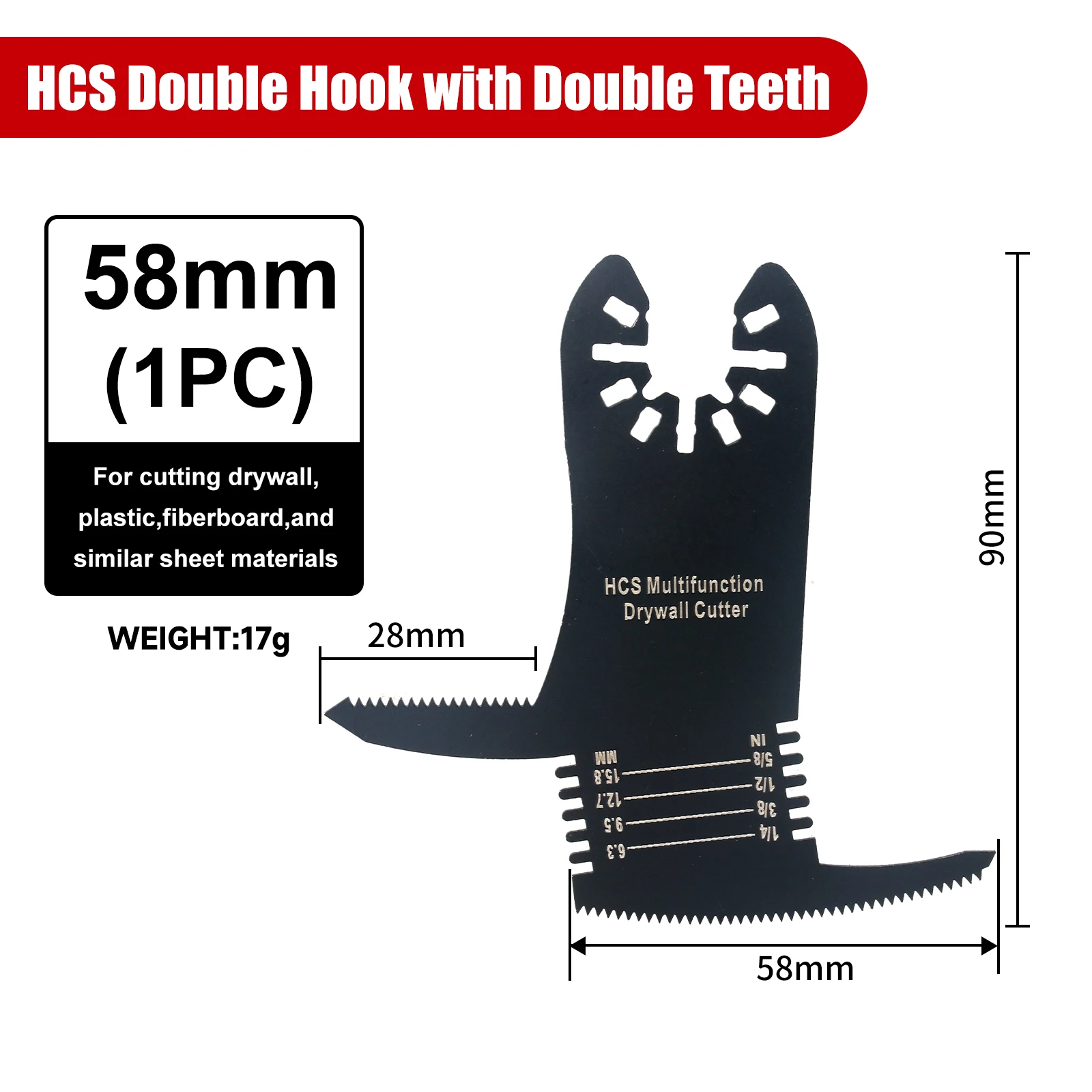 Universal Multifunction Oscillating Tool Saw Blades with Quick Release