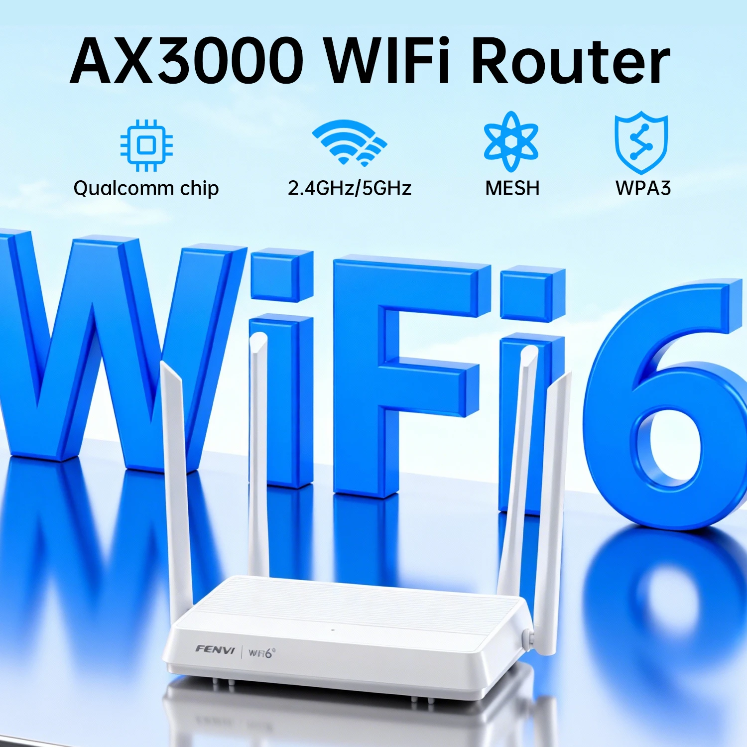 Fenvi wifi 6 ax3000 malha roteador sem fio banda dupla 4 portas gigabit 5g jogos wifi openwrt suporte cobertura de casa inteira ue/eua plug