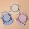4PC/Set Baby Feeding Set Silicone Shallow Tray Baby Silicone Tableware Toddler Eating Utensil With Suction Cup Silicone Baby Bib 1