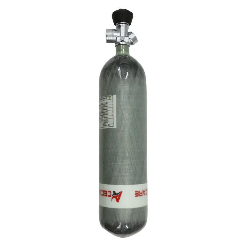 ACECARE 2L/3L/6.8L HPA bombola in fibra di carbonio Scuba Tank Rebreather 4500Psi 300bar valvola M18 * 1.5 per Scuba Diving sicurezza antincendio