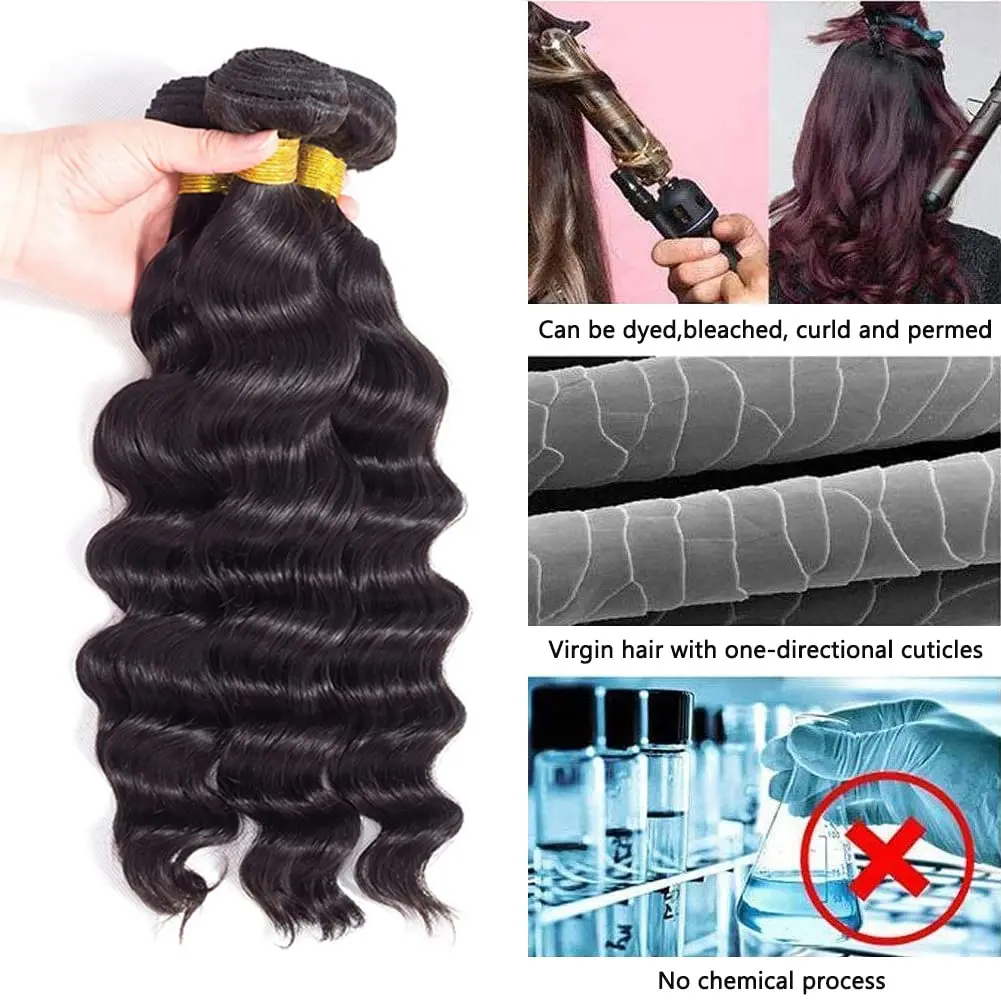 Loose Wave Human Hair Bundles 100% Unprocessed Brazilian Virgin Remy Hair Bundles Loose Wave Bundles Human Hair Extension 4