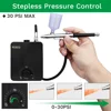 Dual-Action Airbrush Kit with 30PSI High-Pressure Auto Stop Stepless Control Compressor Kit for Painting Model Makeup Nail 2