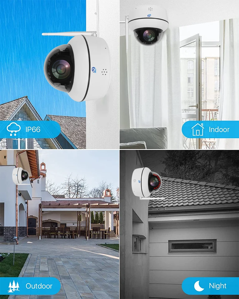 5MP Wifi Dome PTZ 5X Optical Zoom IP Camera Humanoid Tracking Two-way Talk Wireless Home Security Surveillance Cameras_voghion.com