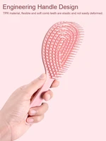 Brosse à cheveux creuse – Peigne de Massage du cuir chevelu à séchage rapide pour cheveux bouclés/humides, outil démêlant et coiffant 5