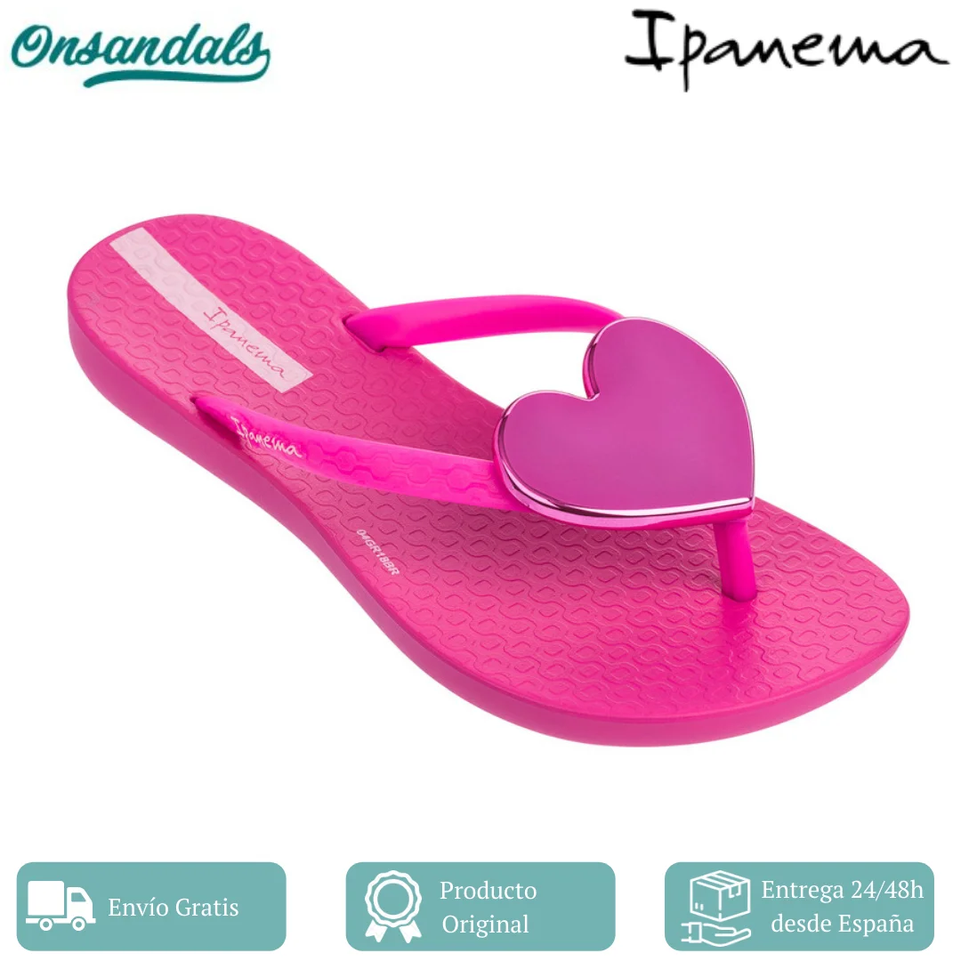 IPANEMA MAXI FASHION, de dedo, niña, rosa, corazón abierta, planas, tira sencilla, chanclas de verano, chanclas 2022, chanclas de niña|Sandalias de mujer| -