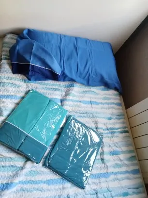 Energy Colors Textil-Hogar Juego Sabanas Verano 3 Piezas 100 % Poliéster Liso Bicolor Ligeras photo review