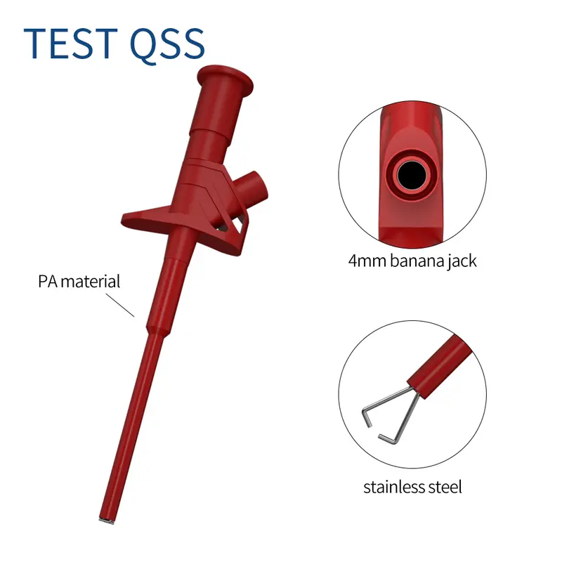 QSS 2PCS Flexible Test Hook Clip Professional IC Test Hook Clip Grabbers Probe Jumper High Voltage for Automobile Repair - Image 3
