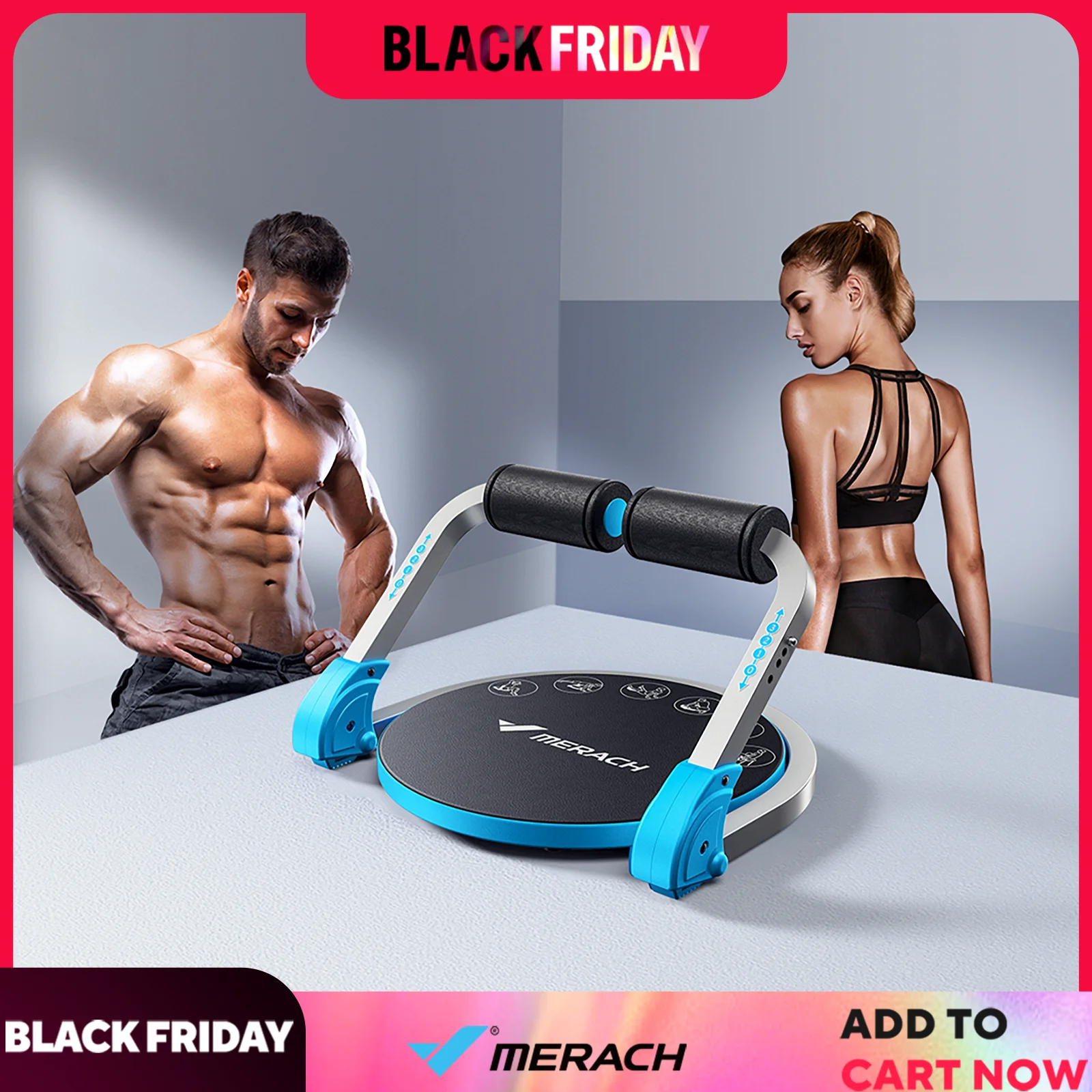 MERACH AB Workout Equipment Adjustable Resistance Automatic Rebound Sit Up Machine & Exercise Fitness Equipment for Home Gym Fit