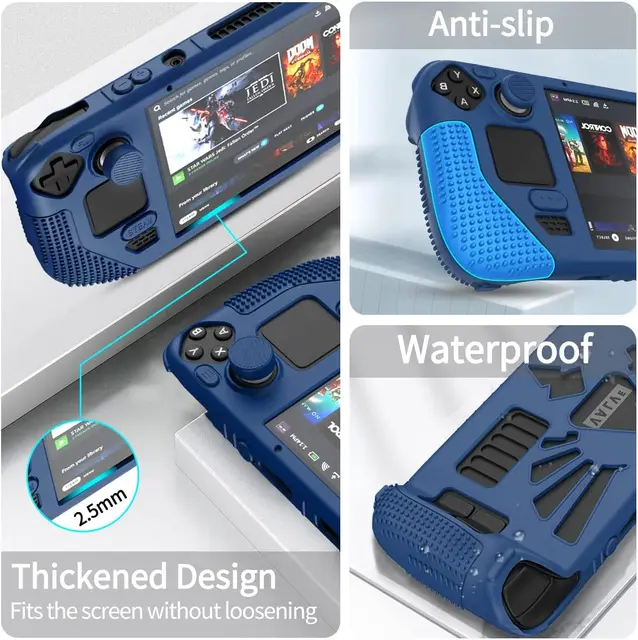 Funda de Silicon P/ Steam Deck Case Silicona Protectora- Colores Variados +  Accesorios - Demy