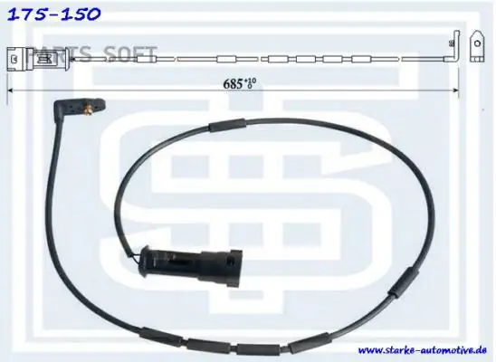 Датчик тормозной передний OPEL ASTRA F / VECTRA A L=685mm 1шт № 175150 |