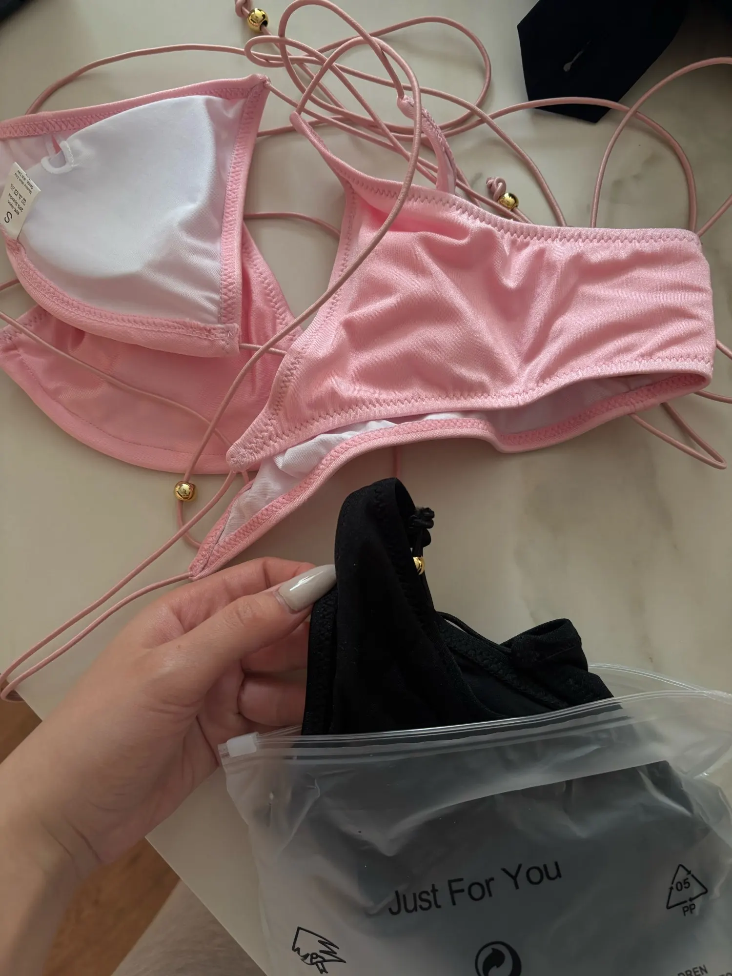 Vibrant Triangle Micro Bikini Set in Stretch Polyester photo review
