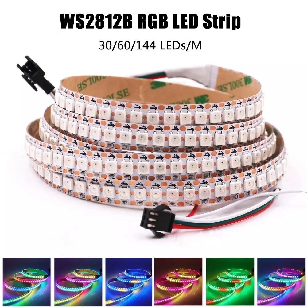 

5M/ROLL 30LED/M 60LED/M 144LED/M Dream Color 2812b Smart digital addressable 5V Pixel Light ws2812b led Pixel strip