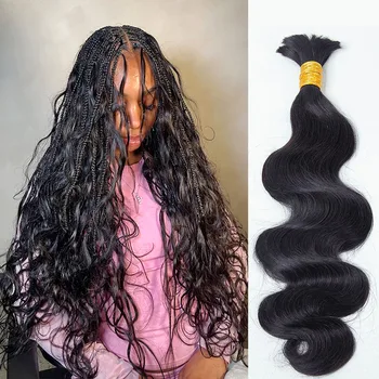 100g Body Wave Human Hair Bulk For Braiding No Weft Bundles Human Braiding Hair For Boho Braids Raw Human Hair Extensions 1