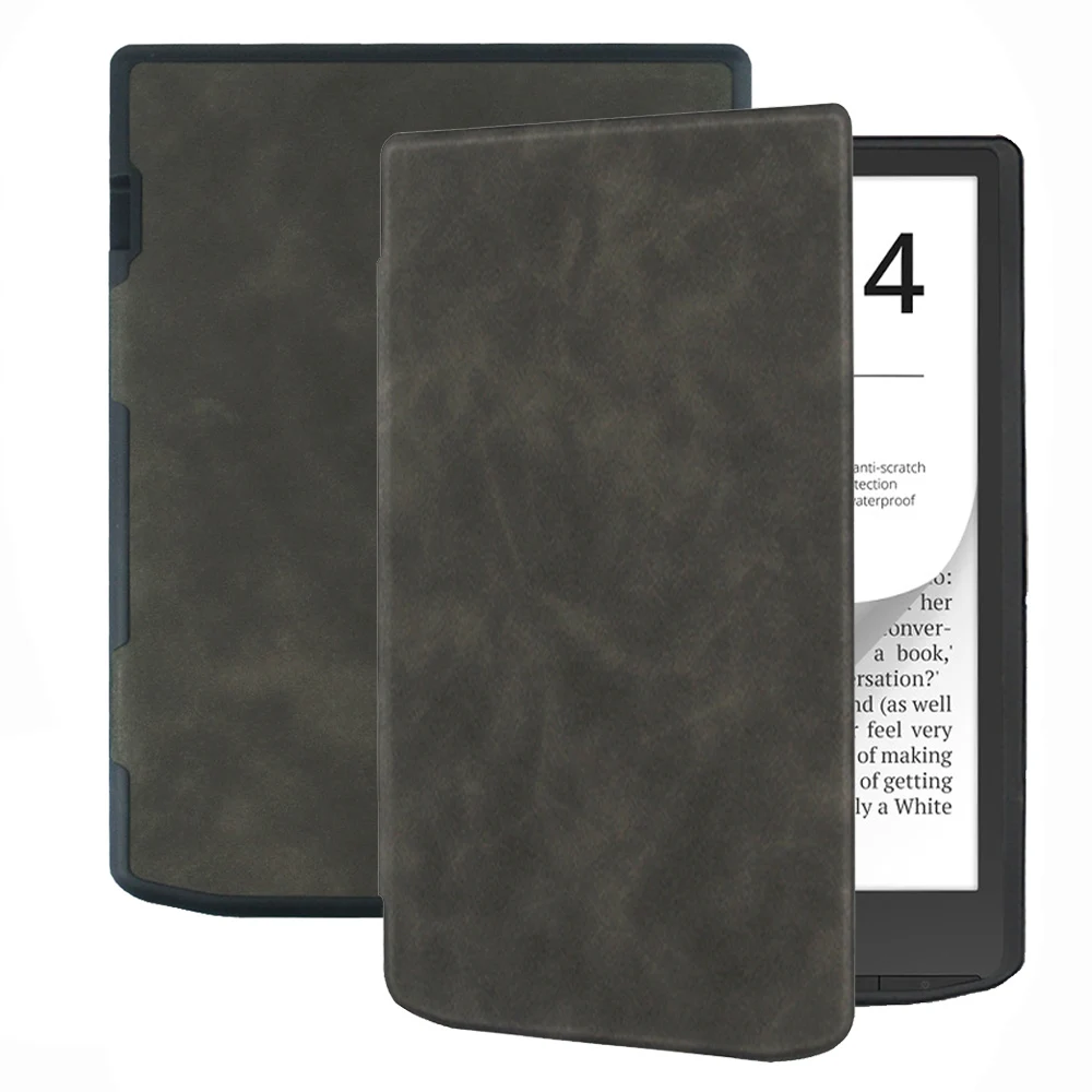 Luxo para o Leitor de Ebook Capa de Couro Dobrável Tpu Soft Shell Magnético Fecharam Capas Protetoras Pocketbook 743 Inkpad Case de