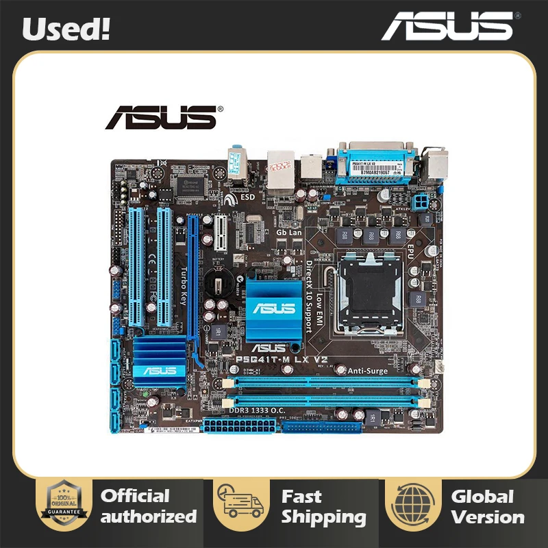 Asus-placa-mãe P5g41t-m-lx v2 Intel G41 Lga 775 Micro Atx Vga Ddr3 1333 8gb Sata Usb 2.0 - Imagem 3