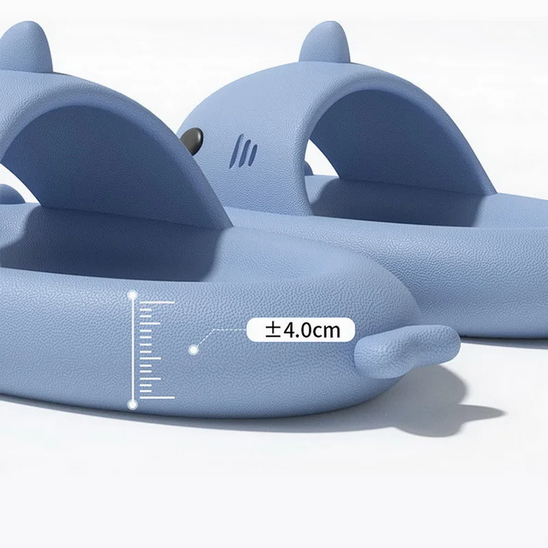 2023 New Women Shark Slippers Thick Slides Men Bathroom Flip Flops Home Anti-Skid Flat Shoes Outdoor Children\'s Funny Sandals