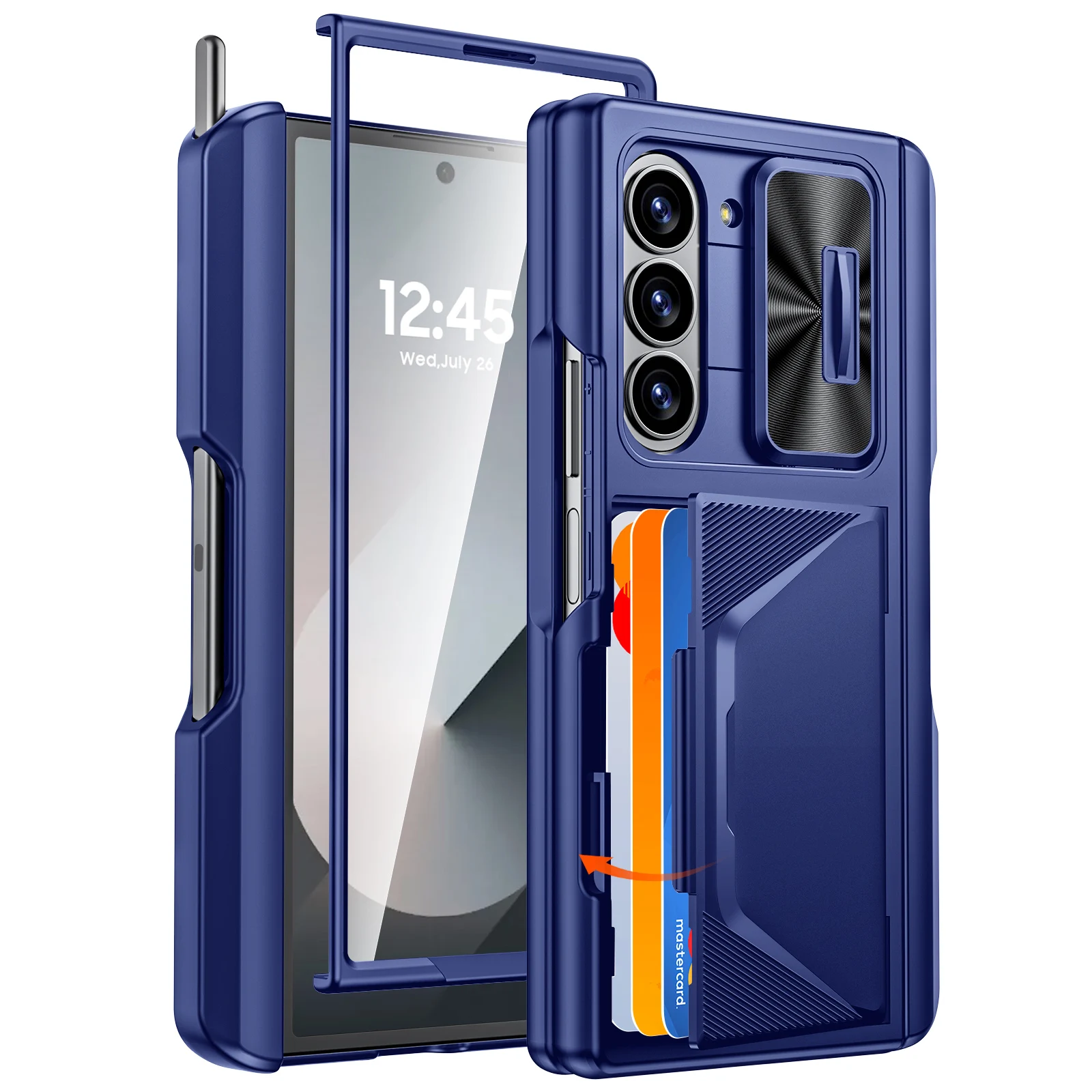 Mother's Day Gift,For Galaxy Z Fold 6 Shockproof Phone Case,Back Card Pack,Integrated Pen Slot,Full Coverage 9H Protective Film | Gaffar India