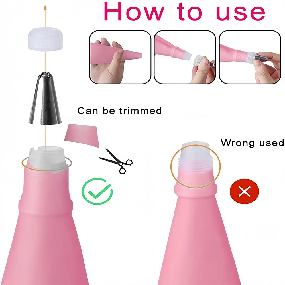 15/18/19PCS Stainless Steel Nozzle Tips DIY Cake Decorating Tool kit EVA Lcing Piping Cream Pastry Bag With Cream Scraper