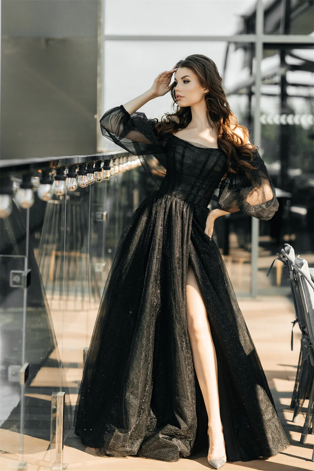 long black prom dresses with sleeves