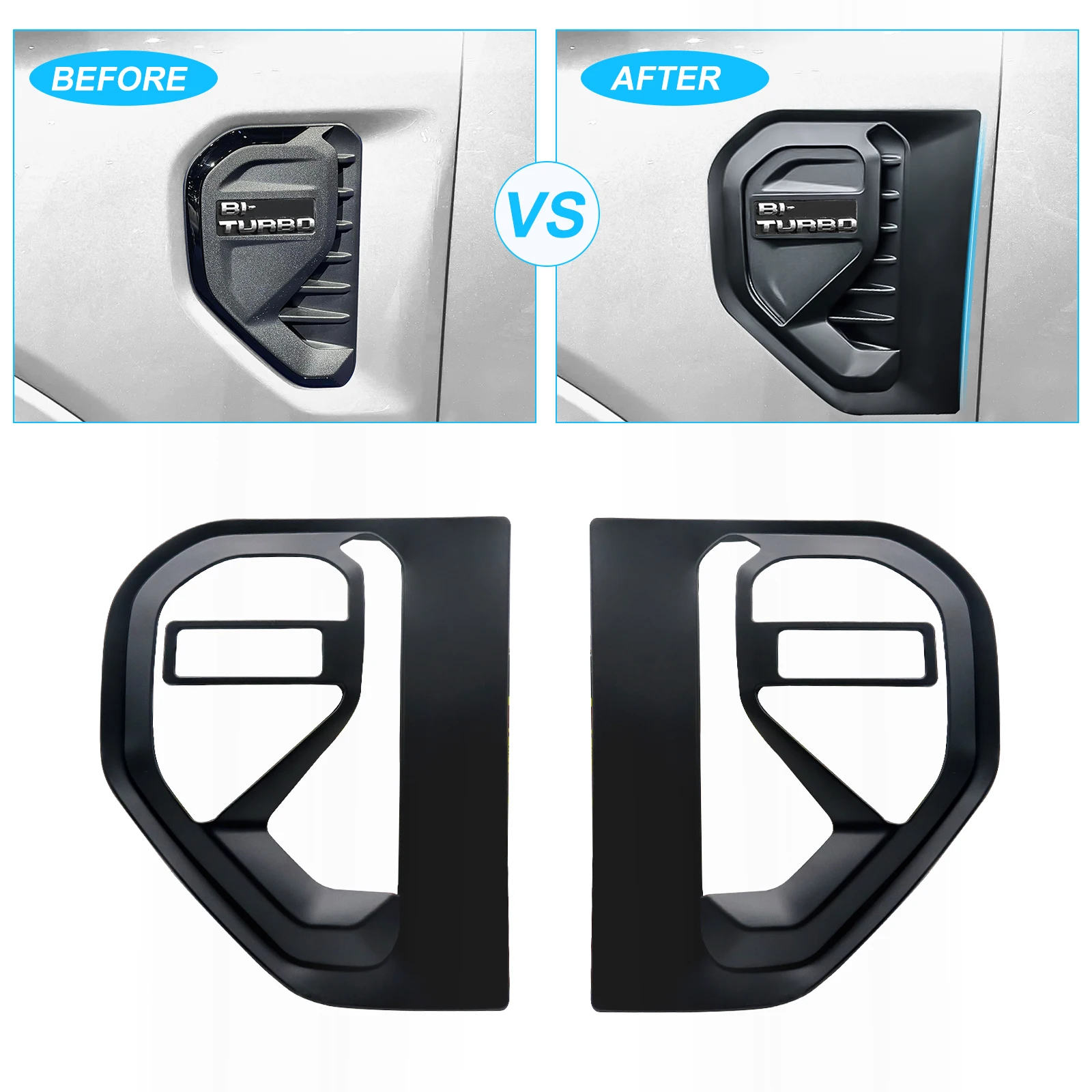 Side Vent Cover Protector For FORD RANGER 2022 2023+ WILDTRAK SPORT XL XLT  XLS Double Cab 4X4 Car Accessories Bi-turbo/v6 Models