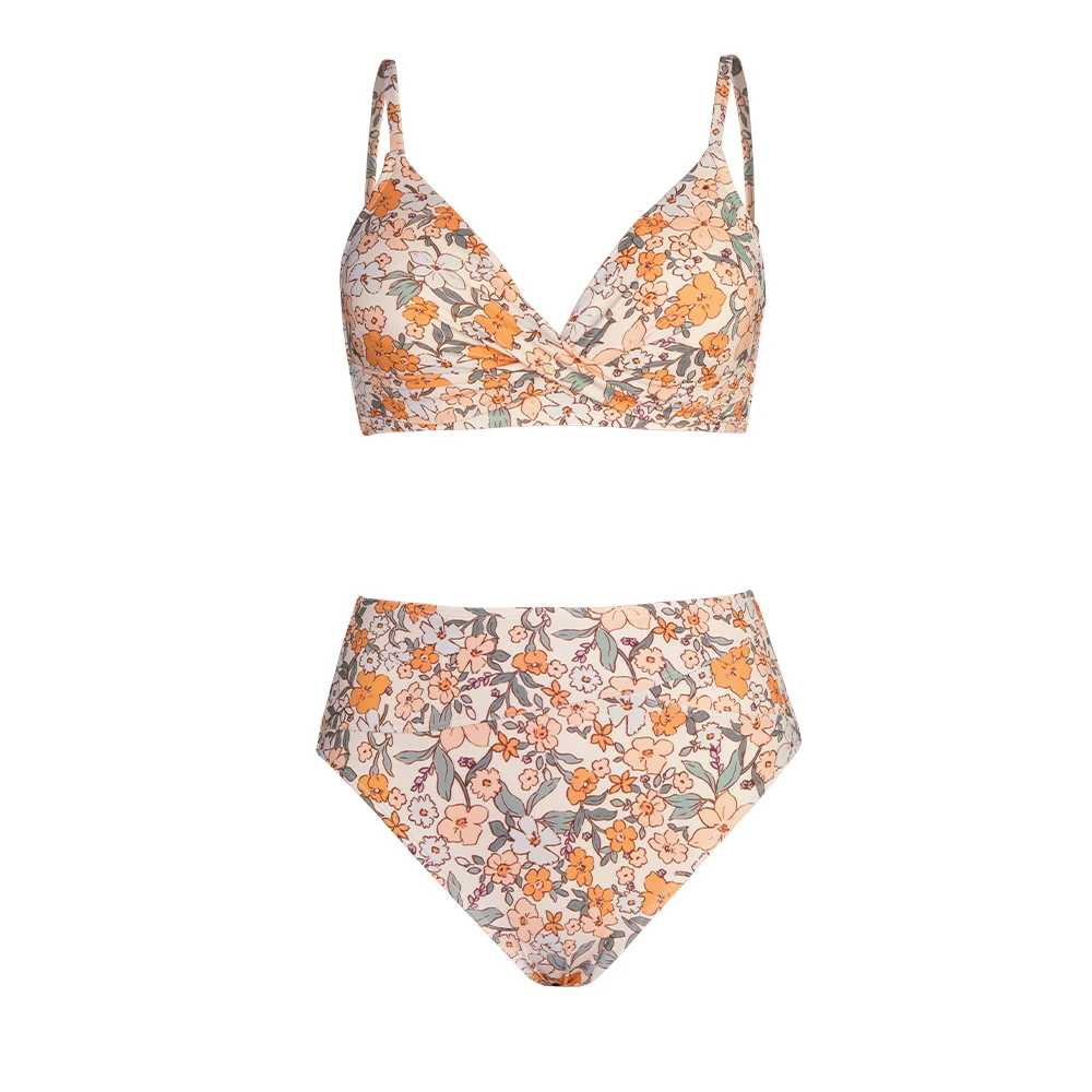 CUPSHE/ツートン フロントツイスト ビキニ セット Twist-Front Bikini Top & High Waist Bikini Set
