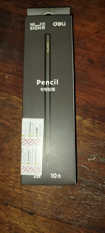 Juego de lápices de grafito de madera negra HB 2B, lápiz de escritura de oficina de plomo negro, paquete de 10 Uds., papelería de regalo photo review