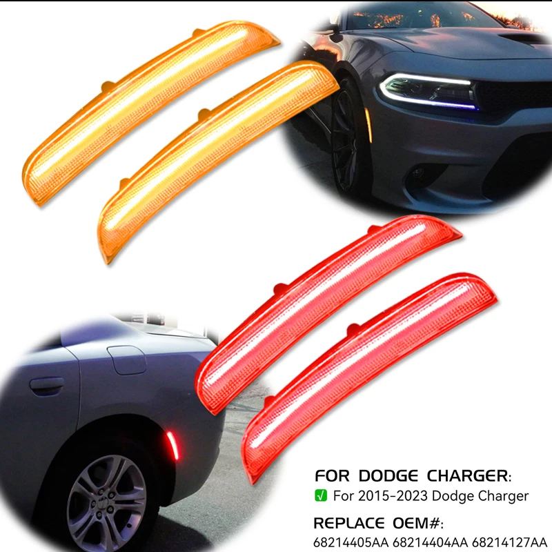 Smoked Lens Front & Rear LED Side Marker Lights For 2015-2021 - Foto 5