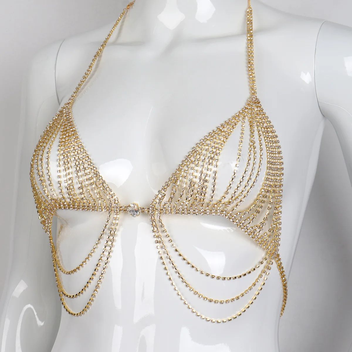 Bohemian Multi-layer Tassel Rhinestone Body Chain Beach Bikini Crystal Chain  Bra Fashion Charm Chest Accessories Jewelry Gift - AliExpress