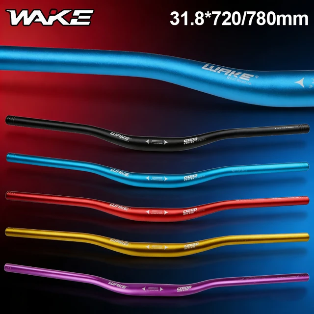 Guidon de vélo WAKE 31,8 mm en alliage d'aluminium, guidon surélevé 720/780 mm, guidon ultraléger pour VTT et vélo de route 1