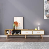 1Pc 78” TV Stand, Retractable TV Cabinet, Television Stand with 2 Drawers & Open Shelf, Media Console TV Table for Living Room 1
