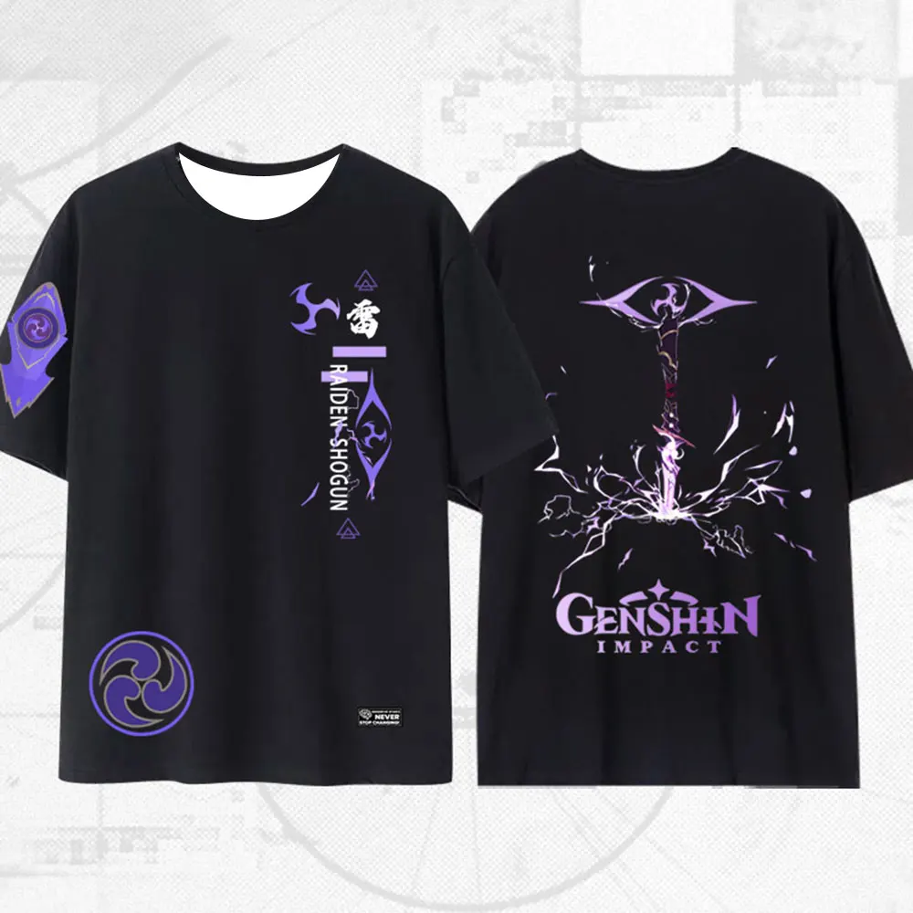 

Genshin Impact T Shirt Printed Hot Games Graphic Tees Unisex Fashion Hip Hop Tops Harajuku Casual O-neck Loose Short Sleeve Tee