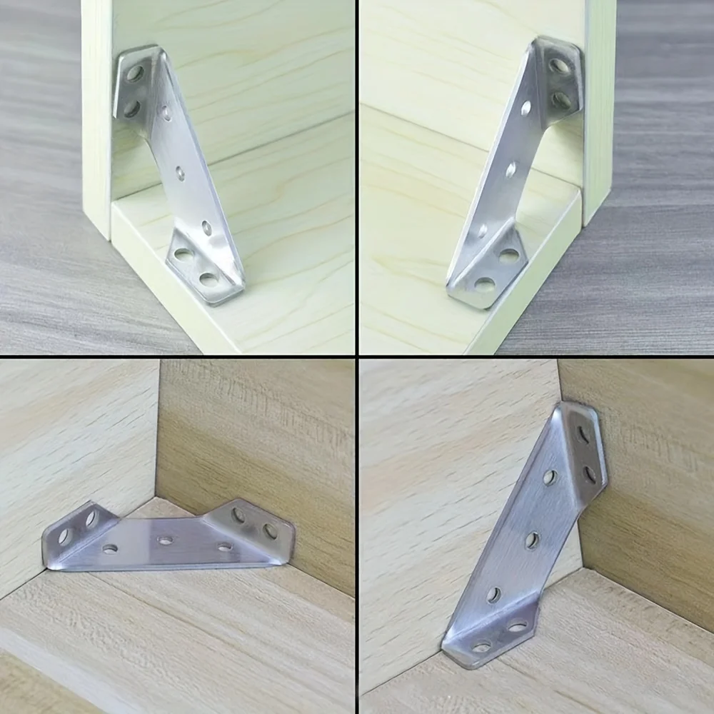 Furniture Hardware Stainless Steel Corner Connector Right Angle Thickened Brackets Laminate Furniture Cabinet Hardware 10 Sets