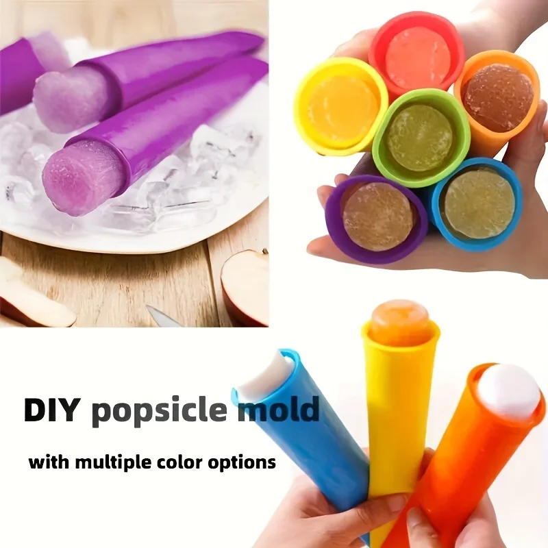Ice Cream Molds 6 Reusable Silicone Ice Pop Molds Multi Colors Popsicle Maker With Lids