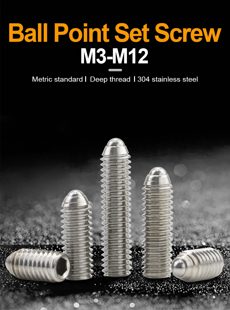 JUIDINTO 2-15 stücke Ball Kolben Edelstahl Carbon Stahl M3 M4 M5 M6 M8 M10 M12 Ball Punkt set Schraube Frühling Kolben für Tür – Detail 1