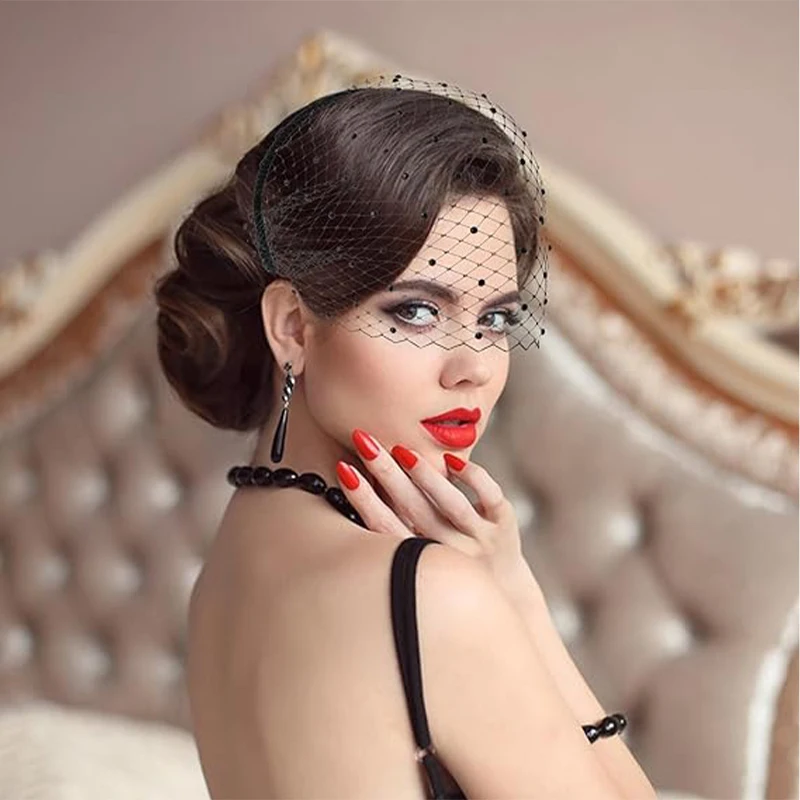 Woman's Vintage Headband Veil for Bridal Party PROM Birthday