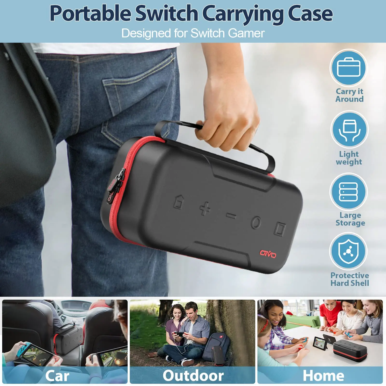 Étui de transport pour Nintendo Switch OLED, compatible avec Joy-Con,  adaptateur de voyage portable, coque rigide - AliExpress