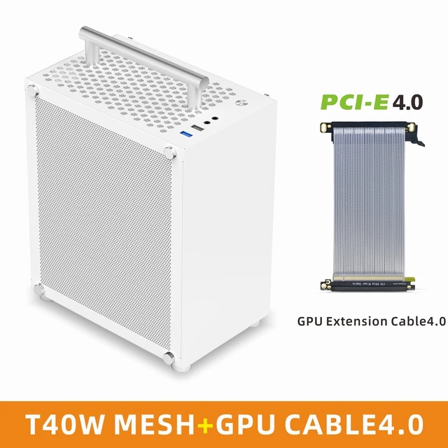 METALFISH T40 Mini ITX Case 7L Gaming Computer White Chassis