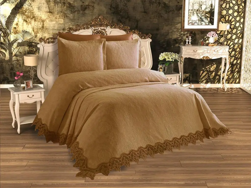 

French Guipure Dowery Pique Set Buket Cappucino