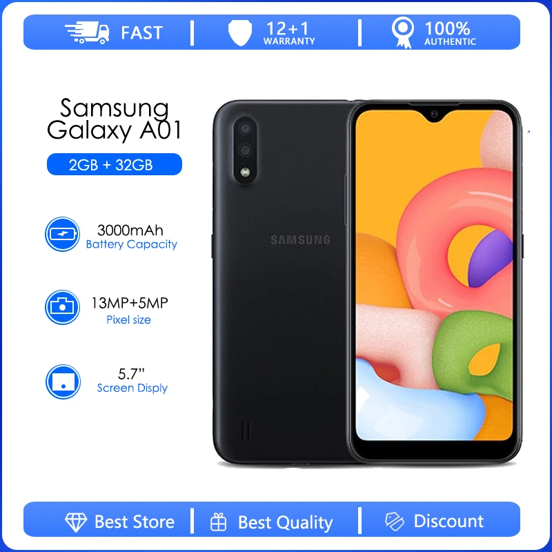 cuadrado exposición Consciente de Samsung Galaxy A01 A015F reformado Original desbloqueado A015G A015M  Android Wi Fi GPS 13.0MP LCD 5,7 "2GB RAM 32G Rom barato|Teléfonos móviles|  - AliExpress