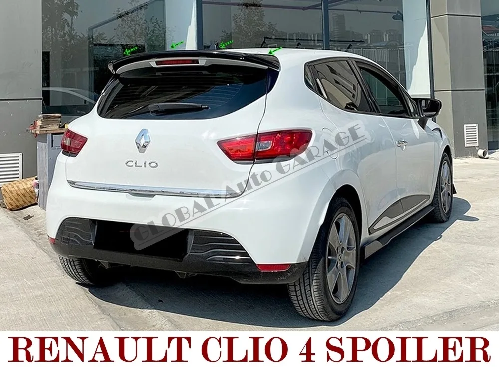 

Спойлер для Renault Clio 4 2012-2019, автомобильный аксессуар, универсальные спойлеры, автомобильная антенна, автомобильный Стайлинг, диффузор, щитки, сплиттер, черный