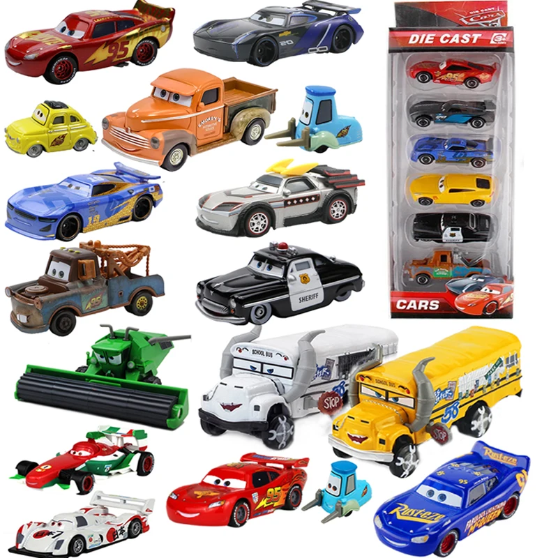 Disney Pixar Cars 2 3 Lightning Mcqueen Matter Jackson Storm Metal Model Car 1:55 Toys For Boy Kids Gifts