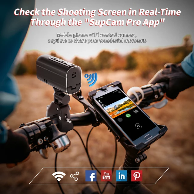 5K Action Camera Bike Motorcycle Helmet Camera 5K HD Recording Action Camera With Lighting WiFi Synchronization Anti Shake Camer 2