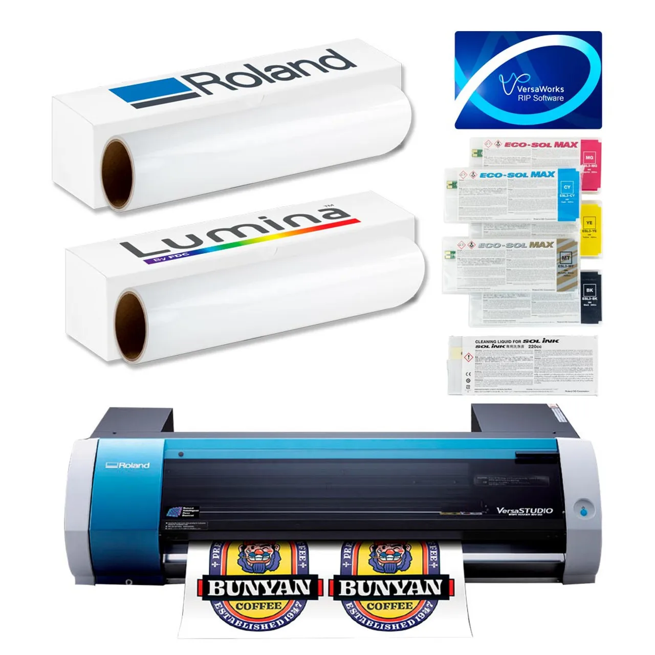 

BRAND NEW VersaSTUDIO BN2-20A Printer/Cutter With CMYK Ink Bundle.